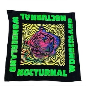 Nocturnal Wonderland Tiger Rave Festival Bandana Neon EDM Streetwear